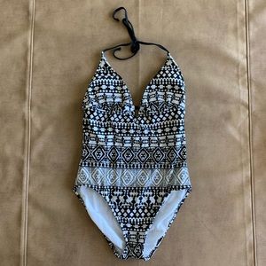 Mossimo Black White Tribal Print Swimsuit Sz. S